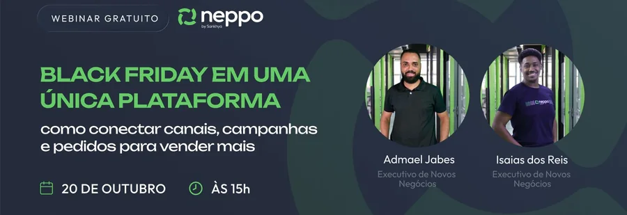 Webinar gratuito Black Friday em uma única plataforma, em 20 de outubro às 15h